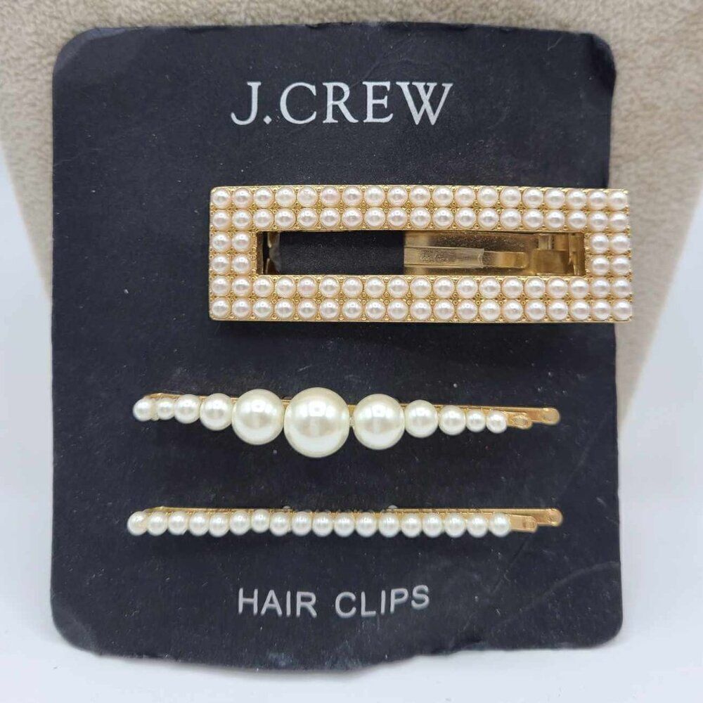 J Crew Faux Pearl Hair Clips NWT!